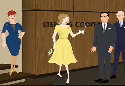 Cartoon showing marketing professionals